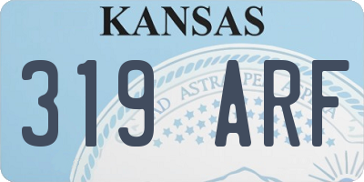 KS license plate 319ARF
