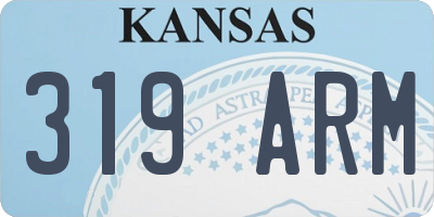 KS license plate 319ARM