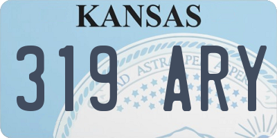 KS license plate 319ARY