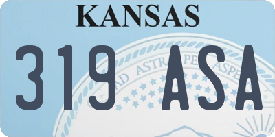 KS license plate 319ASA