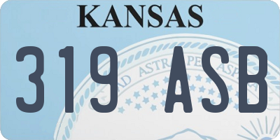 KS license plate 319ASB