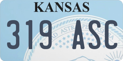 KS license plate 319ASC