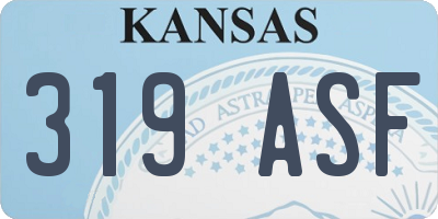 KS license plate 319ASF