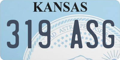 KS license plate 319ASG