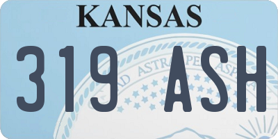 KS license plate 319ASH