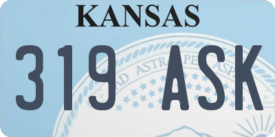 KS license plate 319ASK