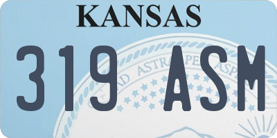 KS license plate 319ASM