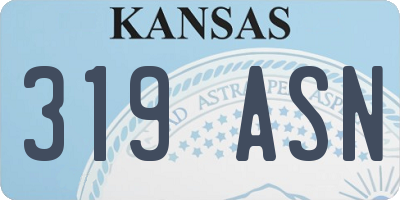 KS license plate 319ASN