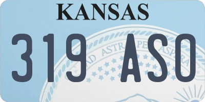 KS license plate 319ASO