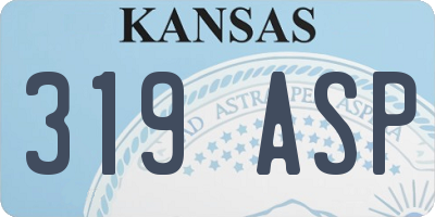 KS license plate 319ASP