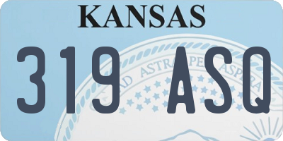 KS license plate 319ASQ