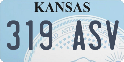 KS license plate 319ASV