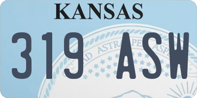 KS license plate 319ASW