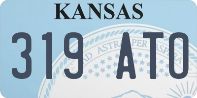 KS license plate 319ATO