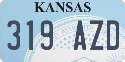 KS license plate 319AZD