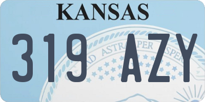 KS license plate 319AZY