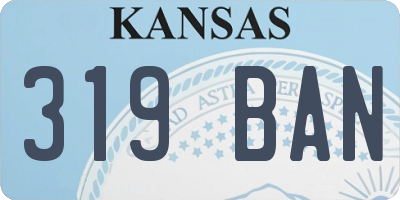 KS license plate 319BAN