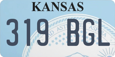 KS license plate 319BGL