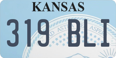 KS license plate 319BLI