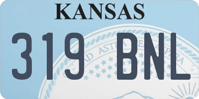 KS license plate 319BNL