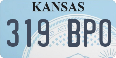 KS license plate 319BPO