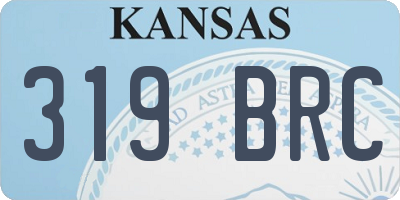KS license plate 319BRC