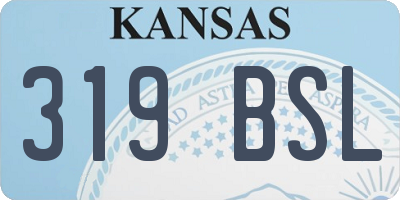 KS license plate 319BSL