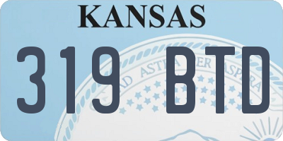 KS license plate 319BTD