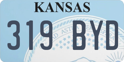 KS license plate 319BYD