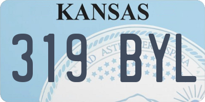 KS license plate 319BYL