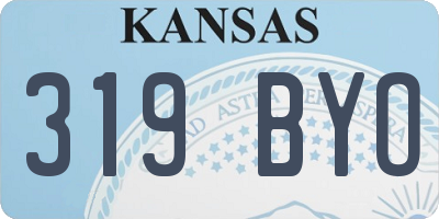 KS license plate 319BYO