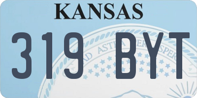 KS license plate 319BYT