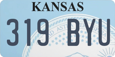 KS license plate 319BYU