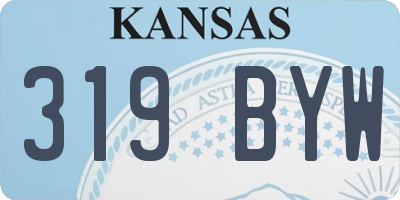 KS license plate 319BYW
