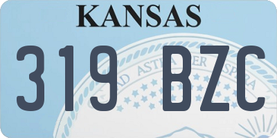 KS license plate 319BZC