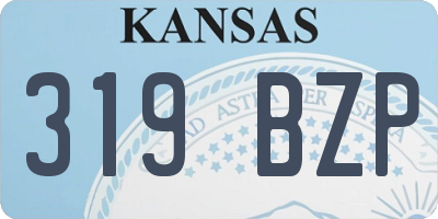 KS license plate 319BZP