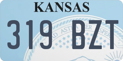 KS license plate 319BZT