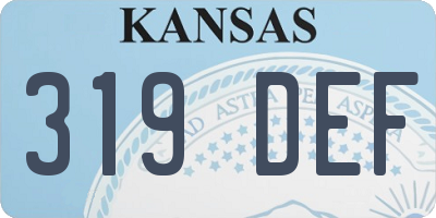 KS license plate 319DEF