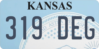 KS license plate 319DEG