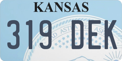 KS license plate 319DEK