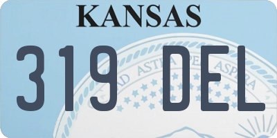 KS license plate 319DEL