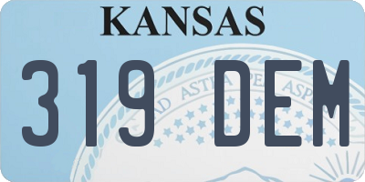 KS license plate 319DEM