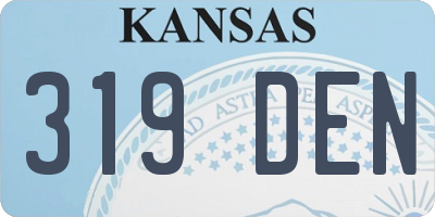 KS license plate 319DEN