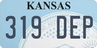 KS license plate 319DEP