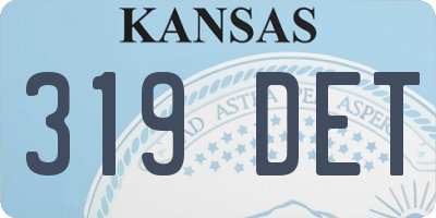 KS license plate 319DET