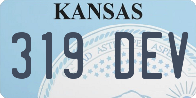 KS license plate 319DEV
