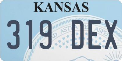 KS license plate 319DEX