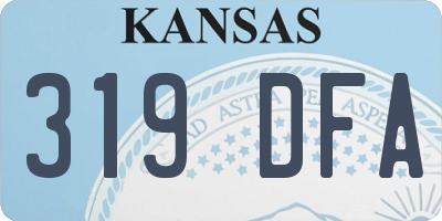 KS license plate 319DFA