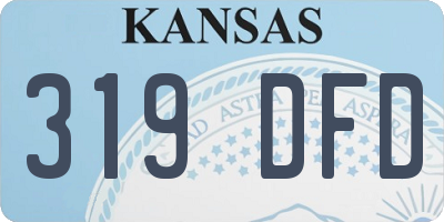 KS license plate 319DFD