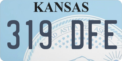 KS license plate 319DFE